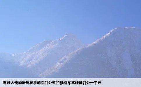 驾驶人饮酒后驾驶机动车的处暂扣机动车驾驶证并处一千元