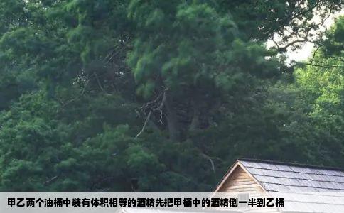 甲乙两个油桶中装有体积相等的酒精先把甲桶中的酒精倒一半到乙桶