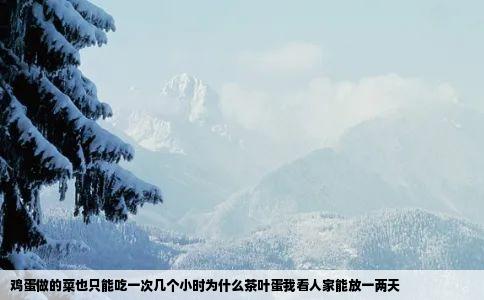 鸡蛋做的菜也只能吃一次几个小时为什么茶叶蛋我看人家能放一两天