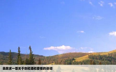 急跪求一首关于剑和酒和爱情的诗词