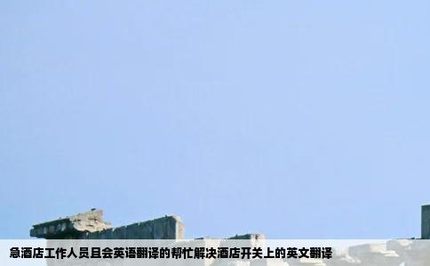 急酒店工作人员且会英语翻译的帮忙解决酒店开关上的英文翻译