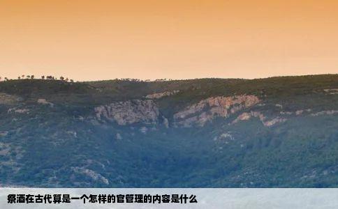 祭酒在古代算是一个怎样的官管理的内容是什么