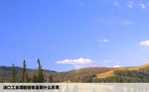 进口工业酒精销售需要什么资质