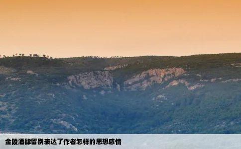 金陵酒肆留别表达了作者怎样的思想感情