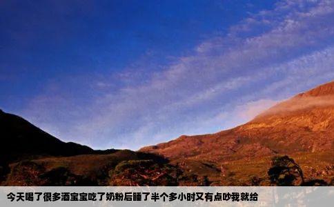 今天喝了很多酒宝宝吃了奶粉后睡了半个多小时又有点吵我就给