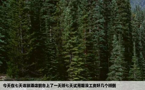 今天在七天连锁酒店前台上了一天班七天试用期没工资好几个班倒