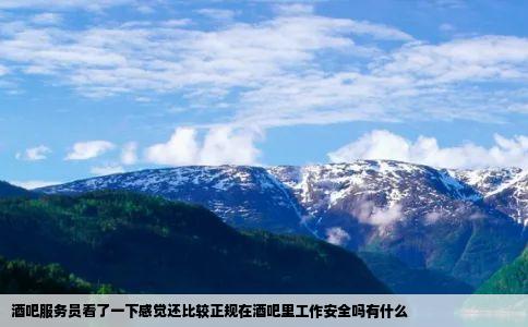 酒吧服务员看了一下感觉还比较正规在酒吧里工作安全吗有什么