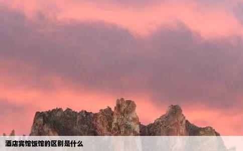 酒店宾馆饭馆的区别是什么