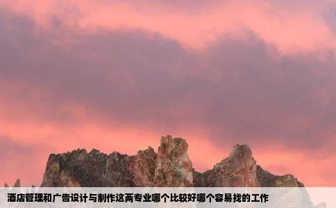 酒店管理和广告设计与制作这两专业哪个比较好哪个容易找的工作