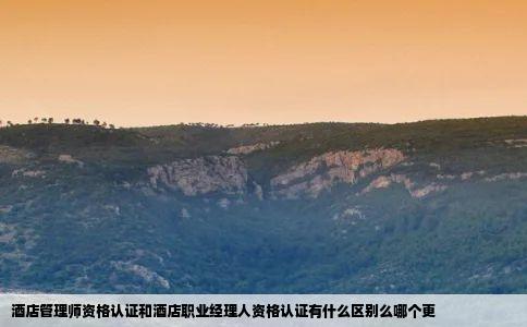 酒店管理师资格认证和酒店职业经理人资格认证有什么区别么哪个更