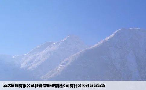 酒店管理有限公司和餐饮管理有限公司有什么区别急急急急