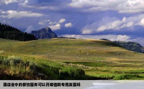 酒店业中的餐饮服务可以开增值税专用发票吗