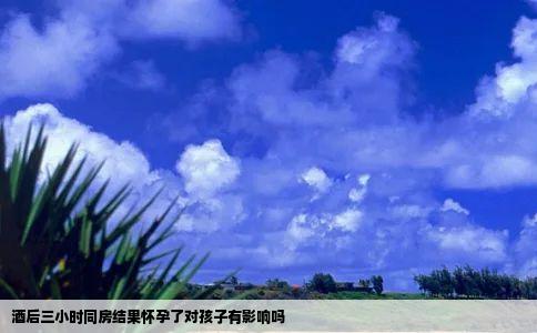 酒后三小时同房结果怀孕了对孩子有影响吗