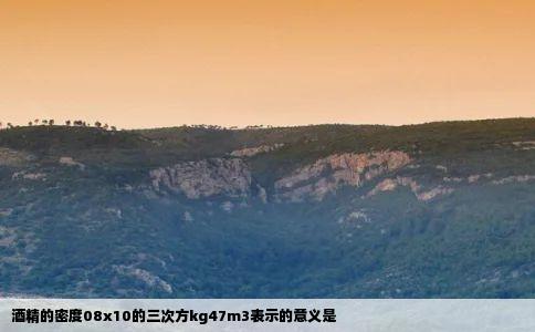酒精的密度08x10的三次方kg47m3表示的意义是