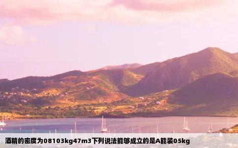 酒精的密度为08103kg47m3下列说法能够成立的是A能装05kg