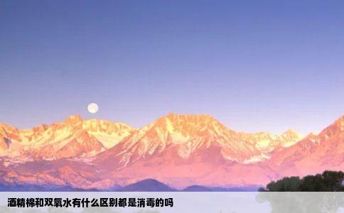 酒精棉和双氧水有什么区别都是消毒的吗