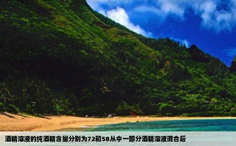 酒精溶液的纯酒精含量分别为72和58从中一部分酒精溶液混合后