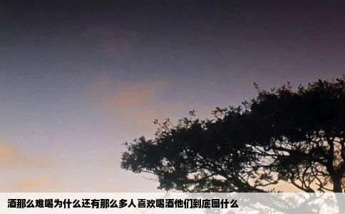 酒那么难喝为什么还有那么多人喜欢喝酒他们到底图什么