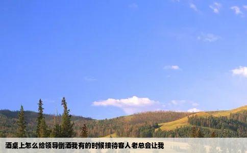 酒桌上怎么给领导倒酒我有的时候接待客人老总会让我