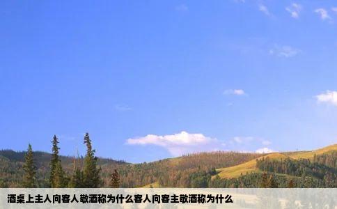 酒桌上主人向客人敬酒称为什么客人向客主敬酒称为什么