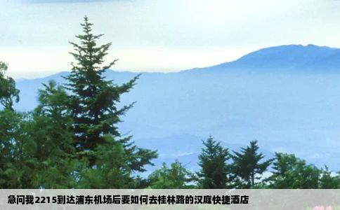 急问我2215到达浦东机场后要如何去桂林路的汉庭快捷酒店