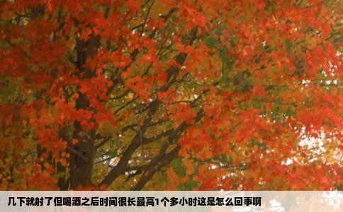 几下就射了但喝酒之后时间很长最高1个多小时这是怎么回事啊