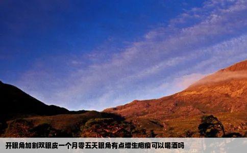 开眼角加割双眼皮一个月零五天眼角有点增生疤痕可以喝酒吗