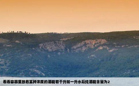 看看容器里放着某种浓度的酒精若干升加一升水后纯酒精含量为2