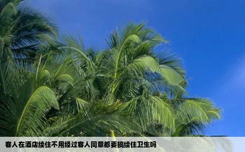 客人在酒店续住不用经过客人同意都要搞续住卫生吗