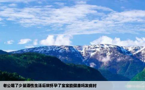 老公喝了少量酒性生活后就怀孕了宝宝能健康吗发病时