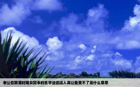 老公在醉酒时喝女同事的名字说你这人真让我受不了是什么意思