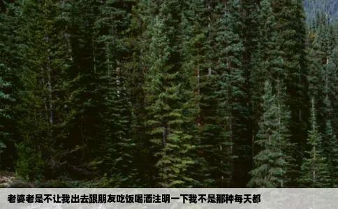 老婆老是不让我出去跟朋友吃饭喝酒注明一下我不是那种每天都