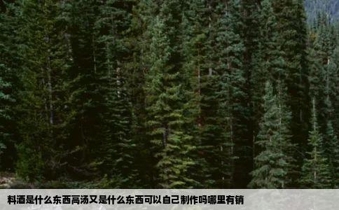 料酒是什么东西高汤又是什么东西可以自己制作吗哪里有销