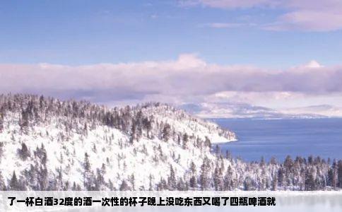 了一杯白酒32度的酒一次性的杯子晚上没吃东西又喝了四瓶啤酒就