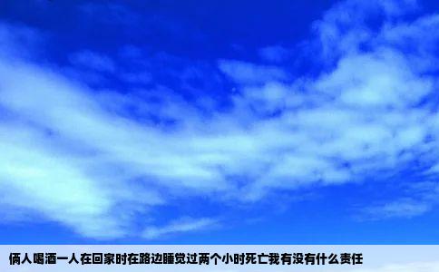 俩人喝酒一人在回家时在路边睡觉过两个小时死亡我有没有什么责任