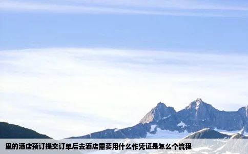 里的酒店预订提交订单后去酒店需要用什么作凭证是怎么个流程