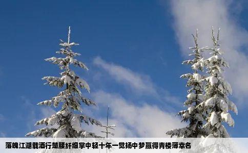 落魄江湖载酒行楚腰纤细掌中轻十年一觉扬中梦赢得青楼薄幸名