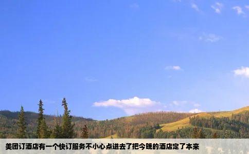 美团订酒店有一个快订服务不小心点进去了把今晚的酒店定了本来