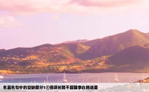 名篇名句中的空缺部分1①但愿长醉不复醒李白将进酒