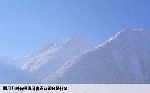明月几时有把酒问青天诗词名是什么