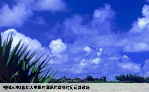 模拟人生3夜店人生里的酒吧的营业时间可以改吗