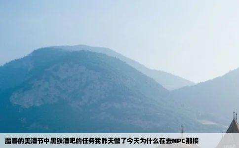 魔兽的美酒节中黑铁酒吧的任务我昨天做了今天为什么在去NPC那接