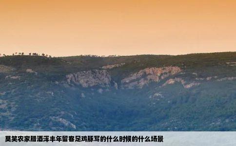 莫笑农家腊酒浑丰年留客足鸡豚写的什么时候的什么场景