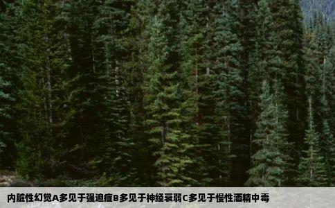 内脏性幻觉A多见于强迫症B多见于神经衰弱C多见于慢性酒精中毒