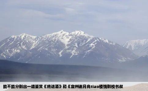 能不能分别出一道鉴赏将进酒和宣州谢月兆tiao楼饯别校书叔