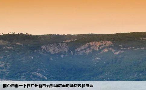 能否告诉一下在广州新白云机场对面的酒店名和电话