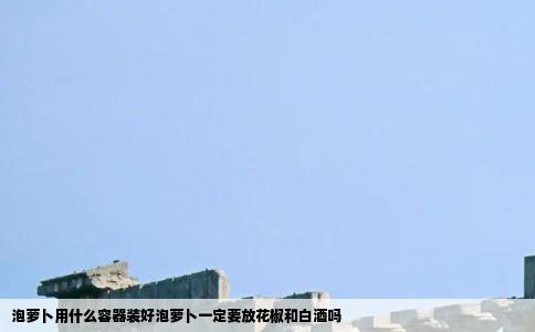 泡萝卜用什么容器装好泡萝卜一定要放花椒和白酒吗