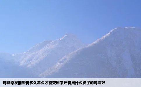 啤酒染发能坚持多久怎么才能变回来还有用什么牌子的啤酒好