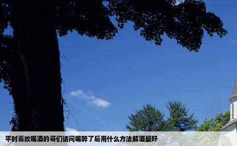 平时喜欢喝酒的哥们请问喝醉了后用什么方法解酒最好