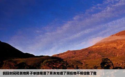 前段时间和其他男子单独喝酒了男友知道了现在他不相信我了我